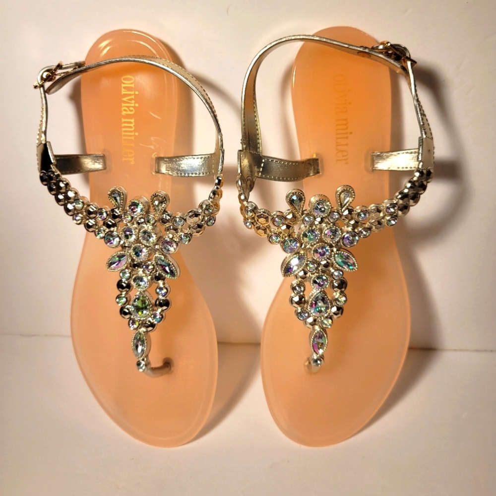 Olivia Miller Iridescent Jewels Jelly Sandals